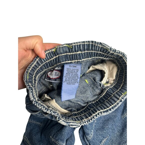 Vintage Koala-Kids Jean Denim Shorts Baby 0-3M – Embroidered Frog & Dragonfly - Picture 6 of 9